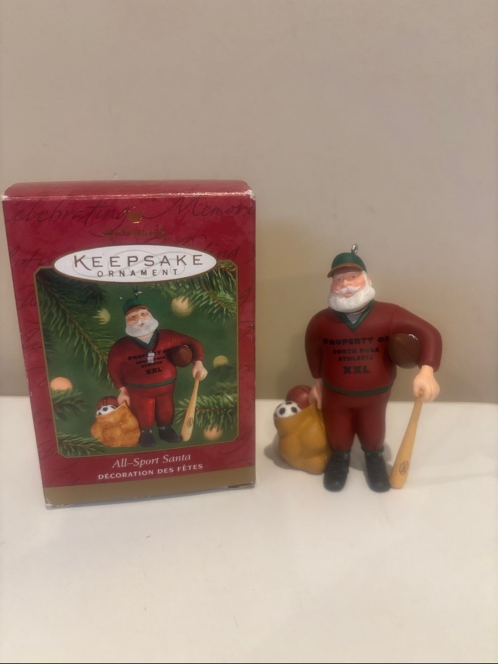 Vintage 2001 Hallmark Keepsake All-Sport Santa Christmas Ornament